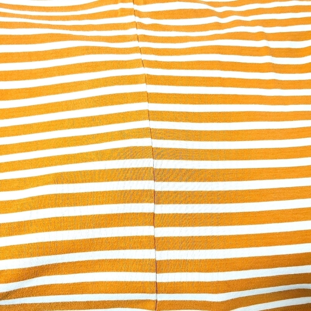 CJ Banks horizontal strip, long sleeved tee. Gold/white 1X - Picture 6 of 13